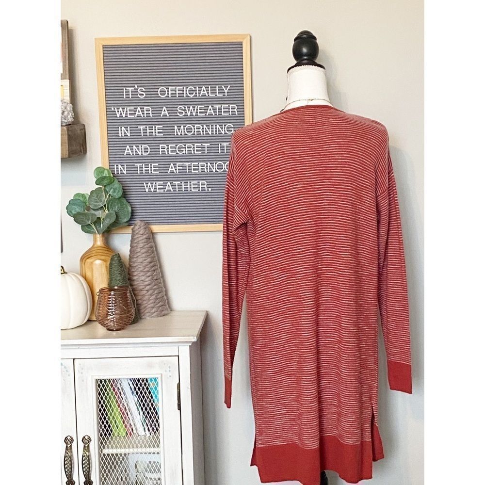 Allisonjoy Rust Red And White Long, Open Front Ca… - image 4